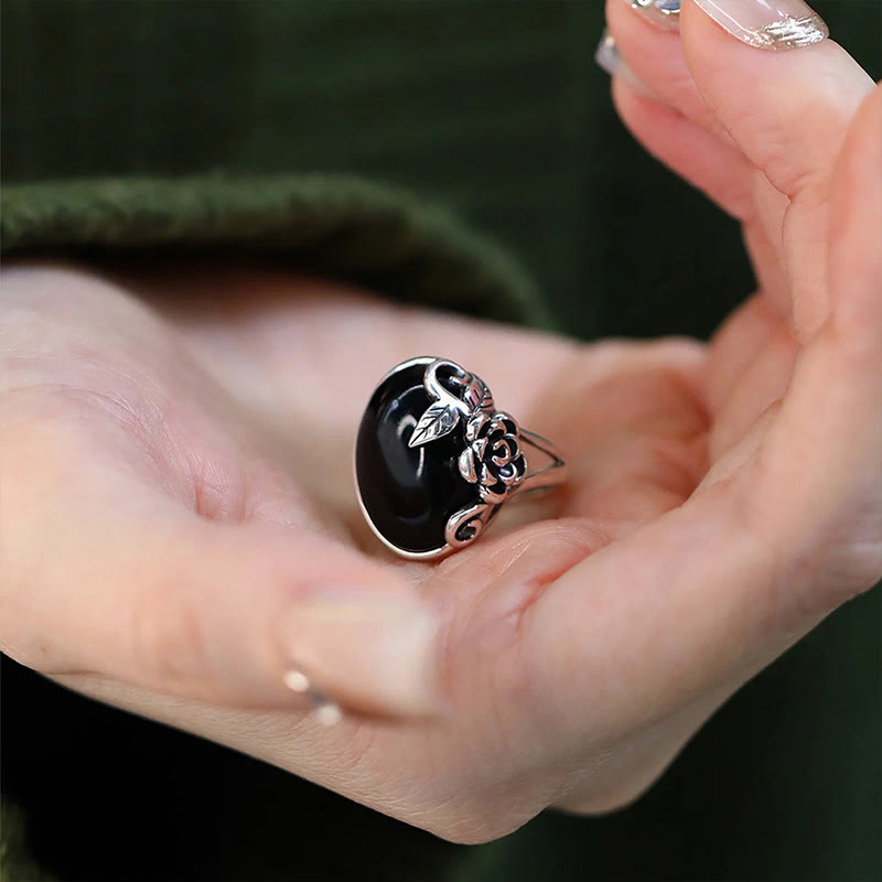 Anillo ajustable de autocuidado con flor de rosa de cobre y Buddha Stones - image 7
