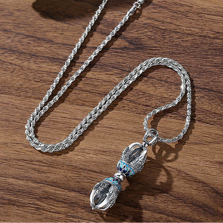Colgante de collar con Buddha Stones y cobre tibetano Vajra Dorje con poder espiritual - image 2