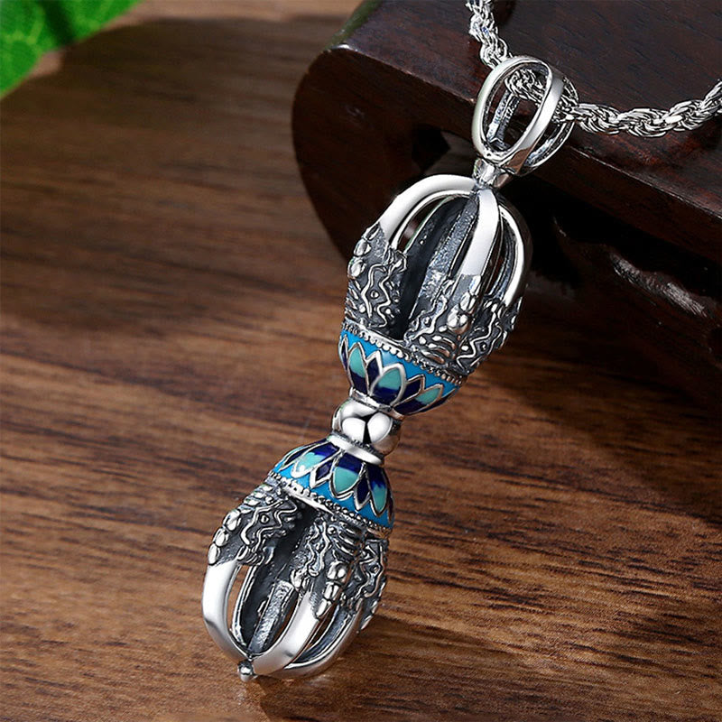 Colgante de collar con Buddha Stones y cobre tibetano Vajra Dorje con poder espiritual - image 1