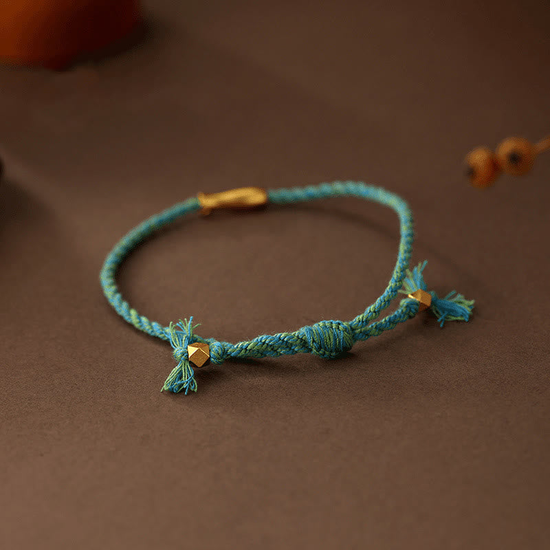 Pulsera de cuerda de cobre con Buddha Stones y pez koi de la suerte - image 2