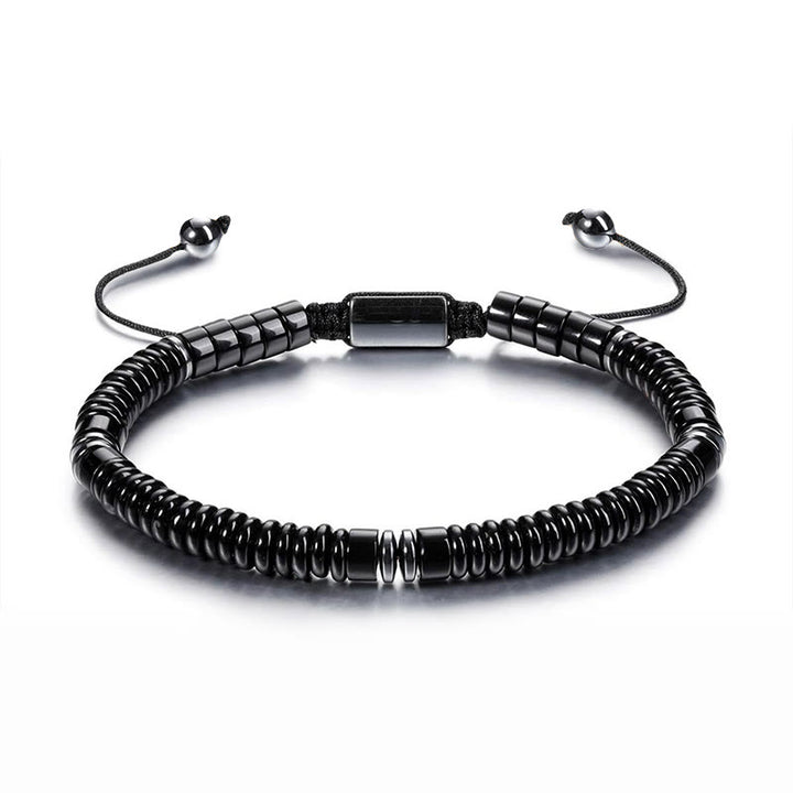 Pulsera de cuerda de fuerza con Buddha Stones, obsidiana negra pequeña, aventurina verde, jaspe gris, ojo de tigre - Obsidiana negra (circunferencia de la muñeca: 15-20 cm) - image 1