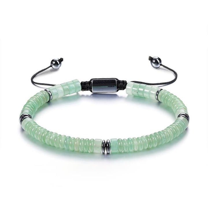 Pulsera de cuerda de fuerza con Buddha Stones, obsidiana negra pequeña, aventurina verde, jaspe gris, ojo de tigre - Aventurina verde (circunferencia de la muñeca: 15-20 cm) - image 3