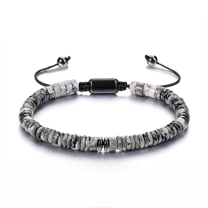 Pulsera de cuerda de fuerza con Buddha Stones, obsidiana negra pequeña, aventurina verde, jaspe gris, ojo de tigre - Jaspe gris (circunferencia de la muñeca: 15-20 cm) - image 5