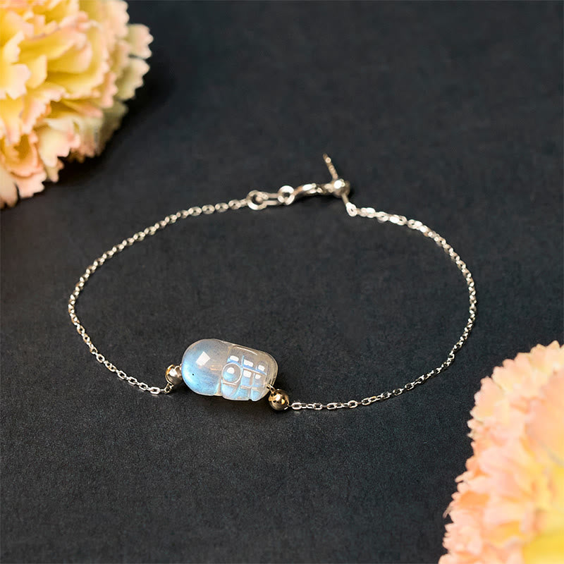 Pulsera curativa de piedra lunar Pixiu de plata de ley 925 con Buddha Stones - image 3