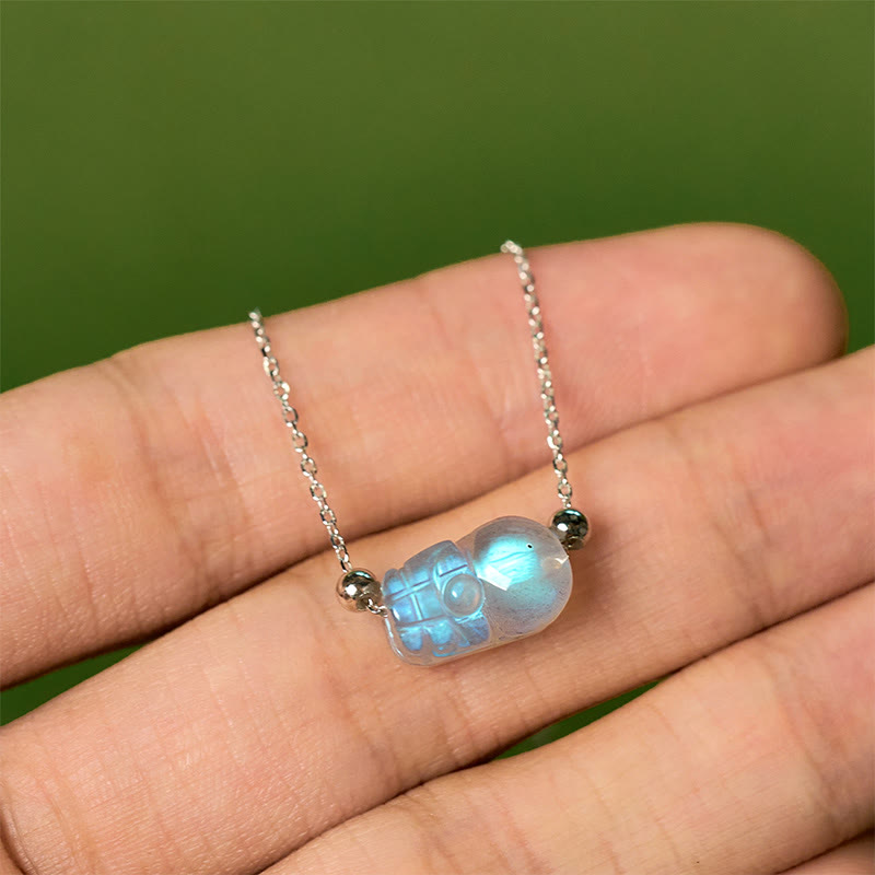 Pulsera curativa de piedra lunar Pixiu de plata de ley 925 con Buddha Stones - image 9