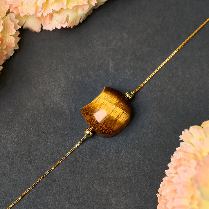 Pulsera de protección con ojo de tigre y gato de plata de ley 925 Buddha Stones - image 3