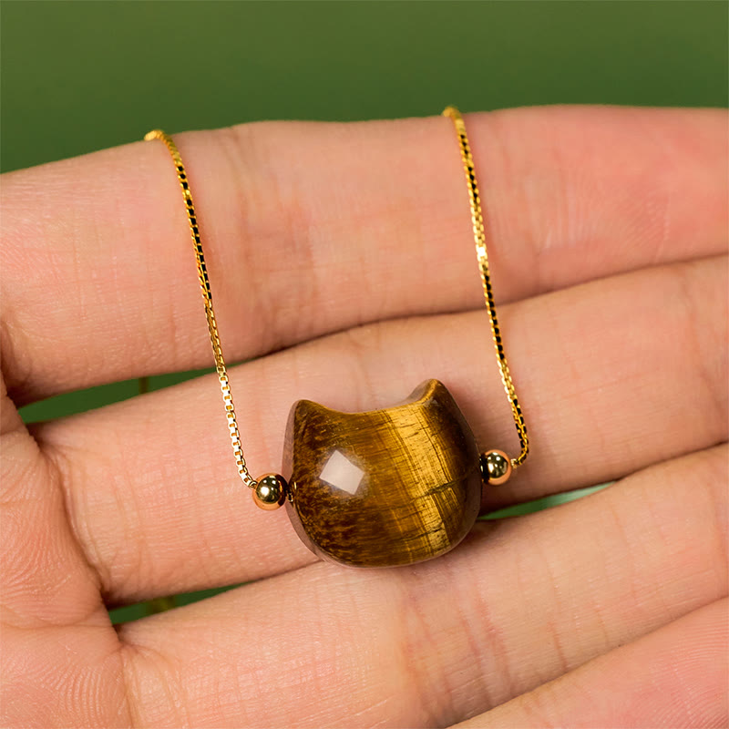 Pulsera de protección con ojo de tigre y gato de plata de ley 925 Buddha Stones - image 4