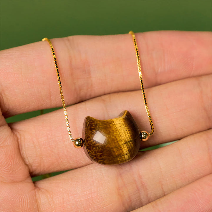 Pulsera de protección con ojo de tigre y gato de plata de ley 925 Buddha Stones - image 4