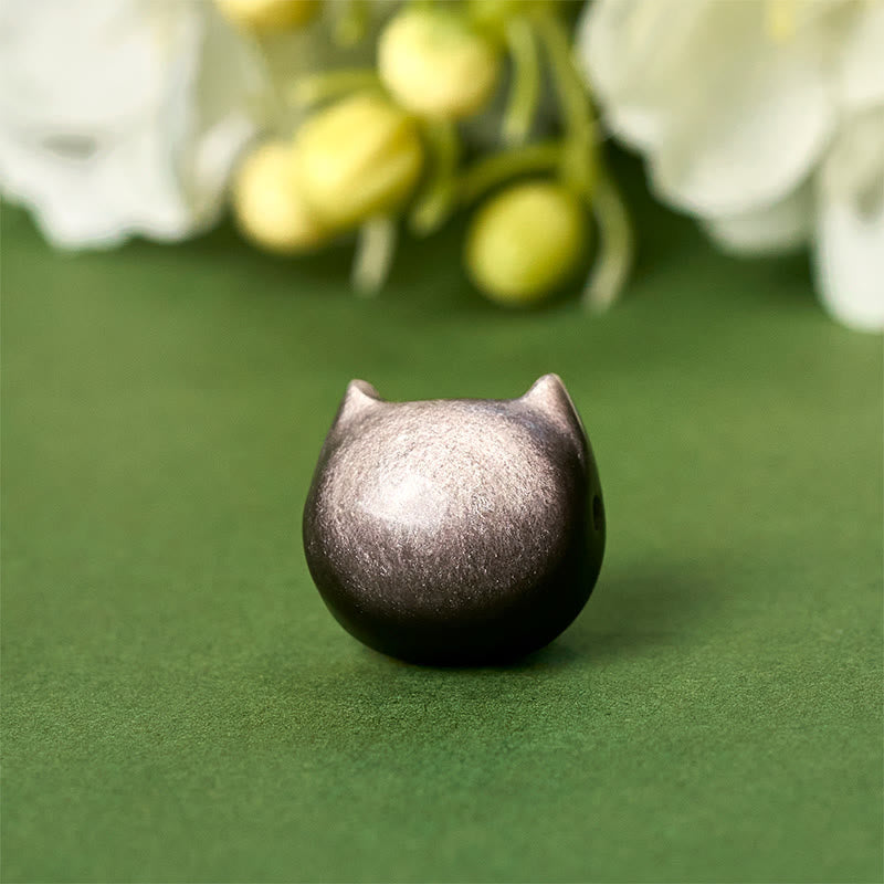 Pulsera relajante de obsidiana dorada con Buddha Stones en plata de ley 925 y brillo plateado. - image 5