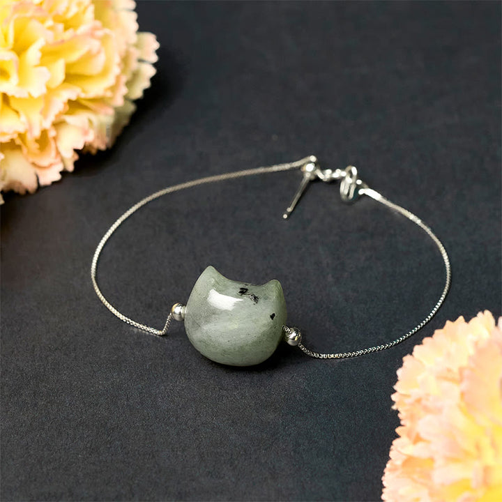 Pulsera curativa de labradorita natural con cabeza de gato sin rostro de Buddha Stones en plata de ley 925 - image 3