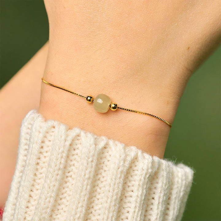 Pulsera de cadena con cuentas de jade natural de plata de ley 925 con Buddha Stones - image 16