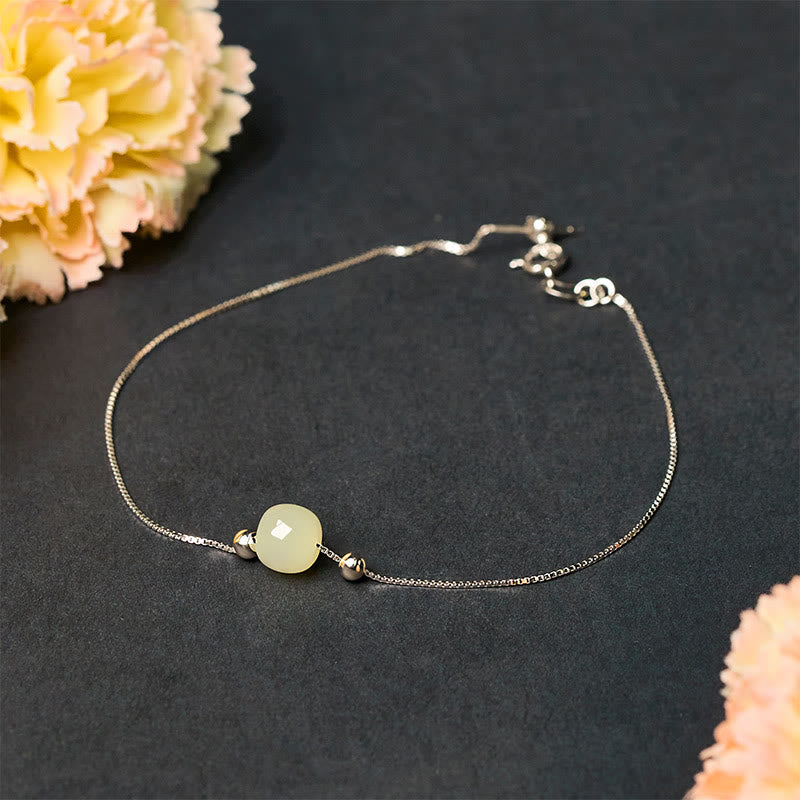Pulsera de cadena con cuentas de jade natural de plata de ley 925 con Buddha Stones - image 19