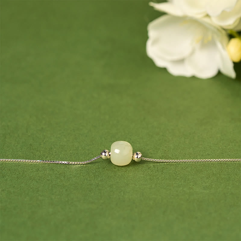 Pulsera de cadena con cuentas de jade natural de plata de ley 925 con Buddha Stones - image 20