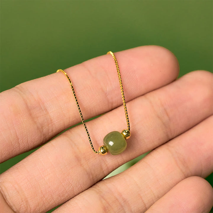 Pulsera de cadena con cuentas de jade natural de plata de ley 925 con Buddha Stones - image 2