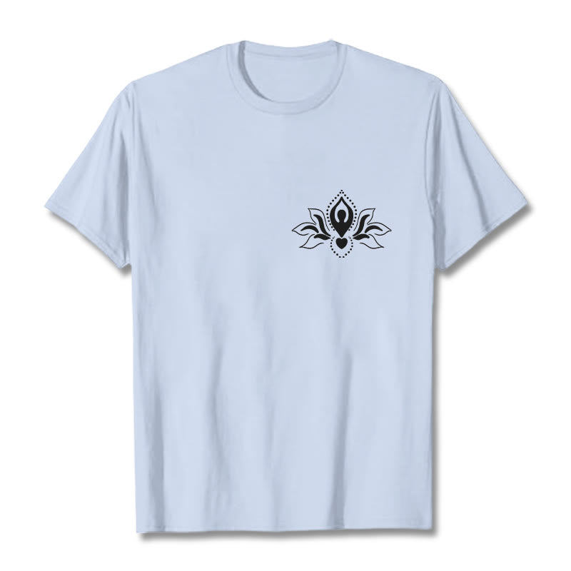 Camiseta con diseño de Buddha Stones de loto y meditación - Cian claro - 2XL - image 19