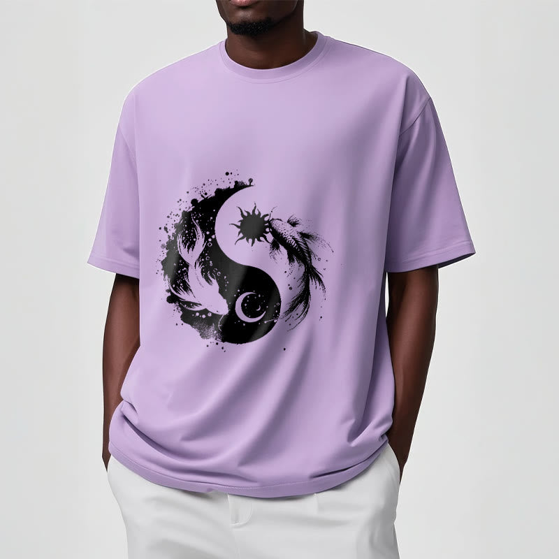 Camiseta con estampado de Buda, Piedras, Sol y Luna, Yin Yang y Koi - image 17
