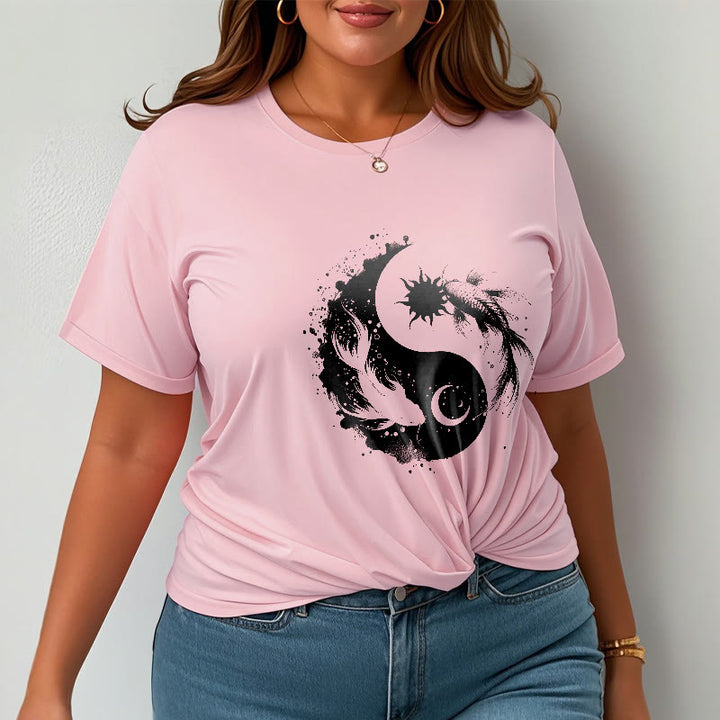 Camiseta con estampado de Buda, Piedras, Sol y Luna, Yin Yang y Koi - image 14