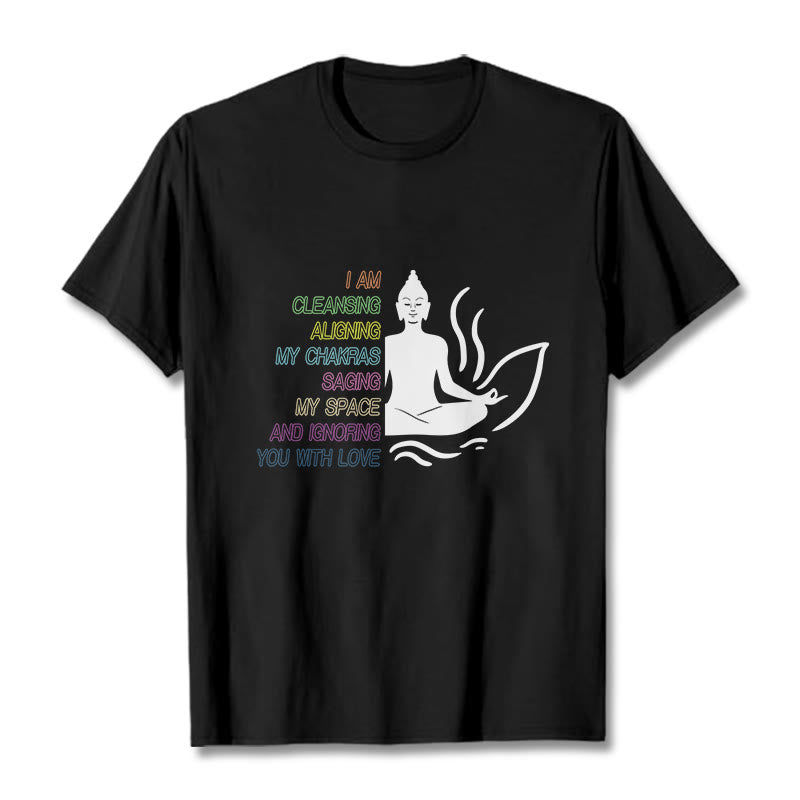 Camiseta con diseño de meditación de flor de loto y Buddha Stones - Negro - 灰色 - image 5