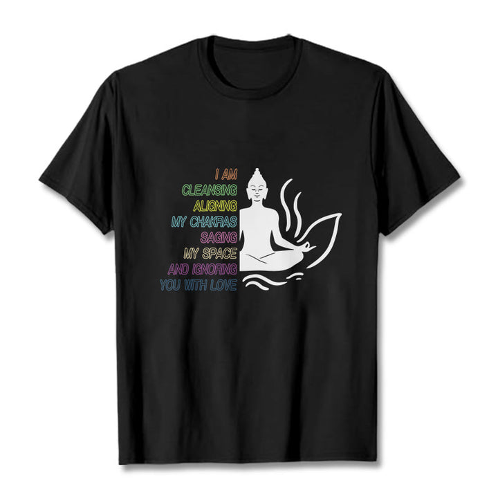 Camiseta con diseño de meditación de flor de loto y Buddha Stones - Negro - 灰色 - image 5