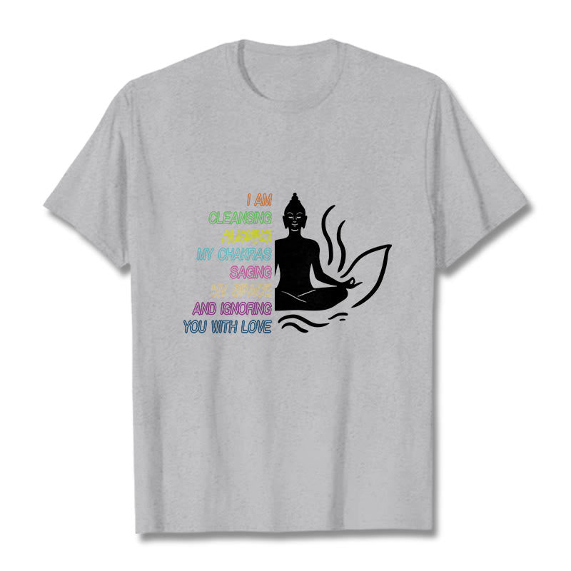 Camiseta con diseño de meditación de flor de loto y Buddha Stones - Gris claro - 灰色 - image 20
