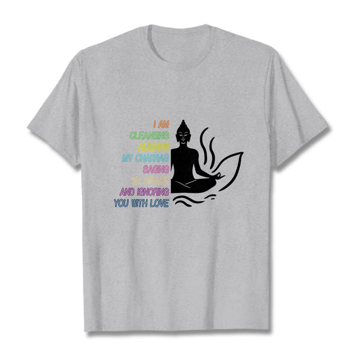Camiseta con diseño de meditación de flor de loto y Buddha Stones - Gris claro - 灰色 - image 20