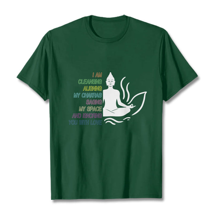 Camiseta con diseño de meditación de flor de loto y Buddha Stones - Verde bosque - 灰色 - image 11