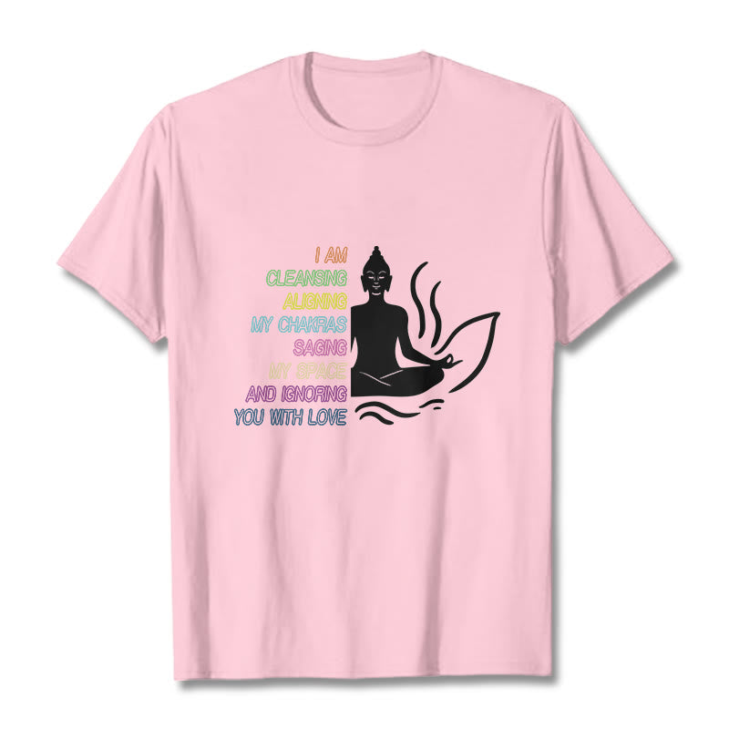 Camiseta con diseño de meditación de flor de loto y Buddha Stones - Rosa claro - 灰色 - image 13