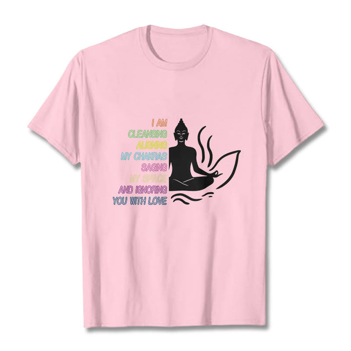 Camiseta con diseño de meditación de flor de loto y Buddha Stones - Rosa claro - 灰色 - image 13