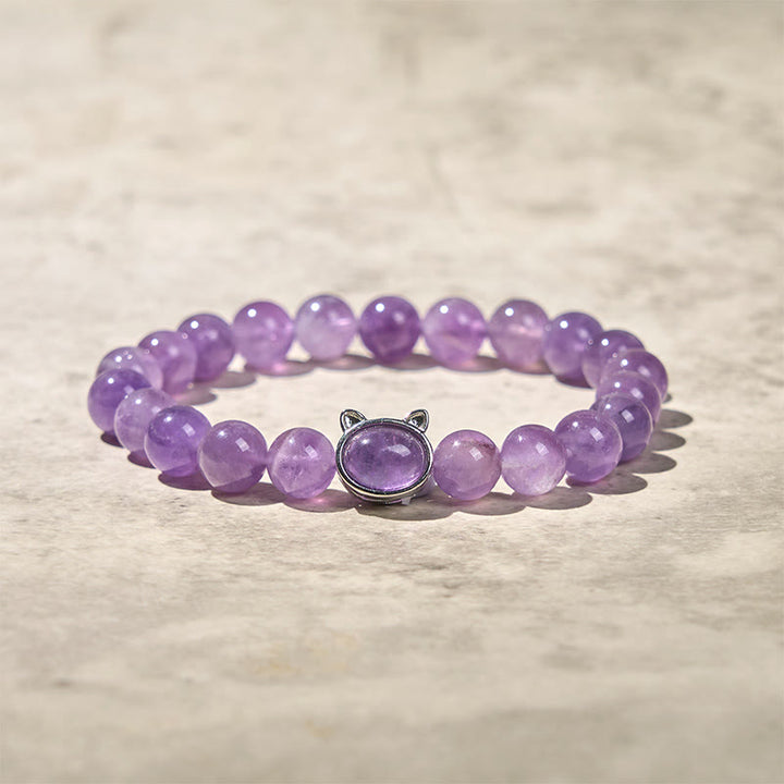 Pulsera curativa con cuentas de amatista natural y Buddha Stones - image 4