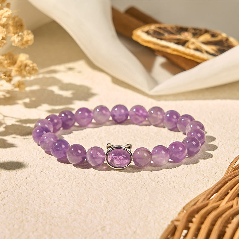 Pulsera curativa con cuentas de amatista natural y Buddha Stones - image 3