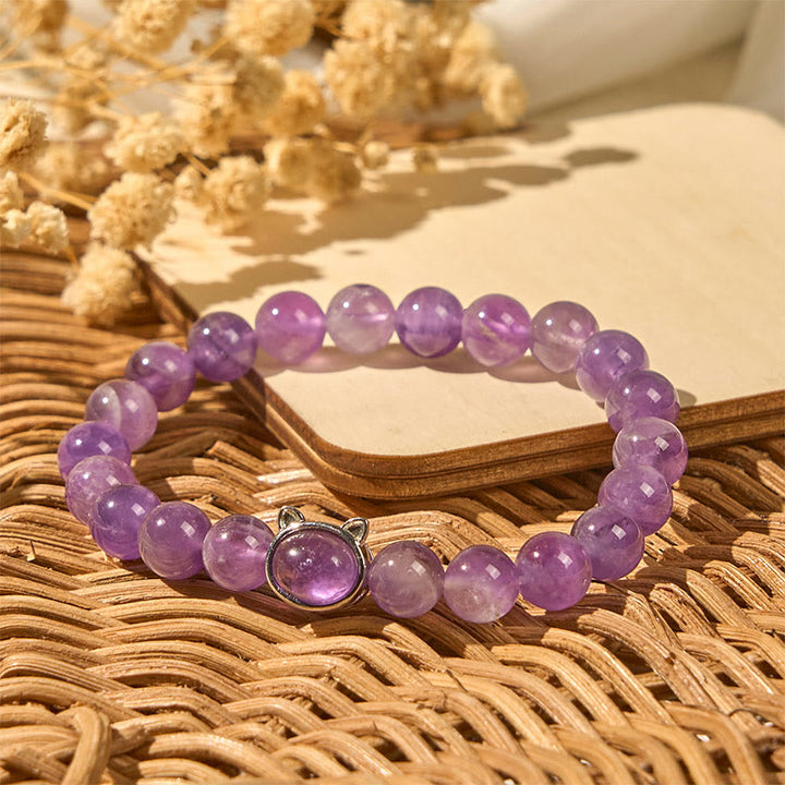 Pulsera curativa con cuentas de amatista natural y Buddha Stones - image 6