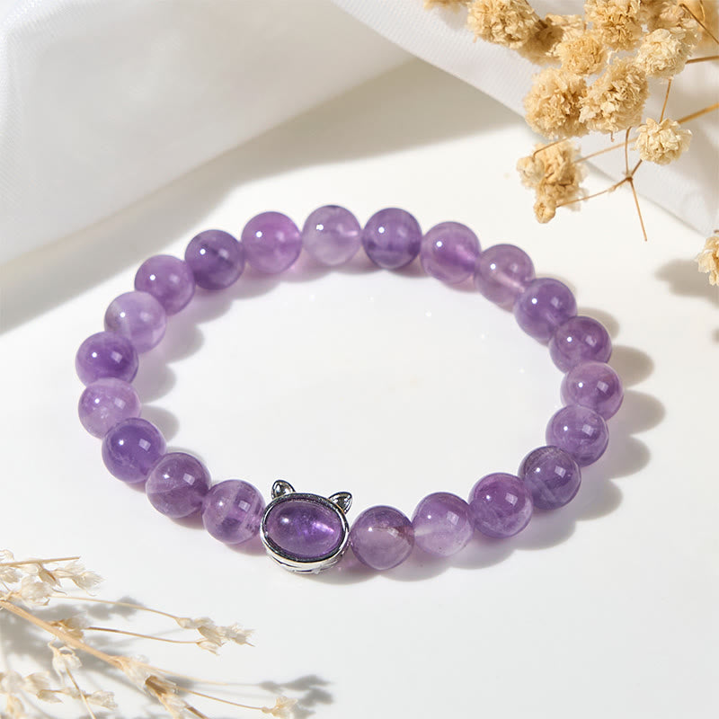 Pulsera curativa con cuentas de amatista natural y Buddha Stones - image 2