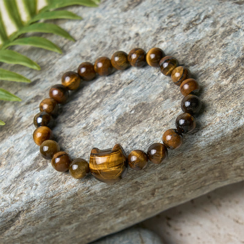 Pulsera de cuentas de energía de ojo de tigre y gato con Buddha Stones - image 5