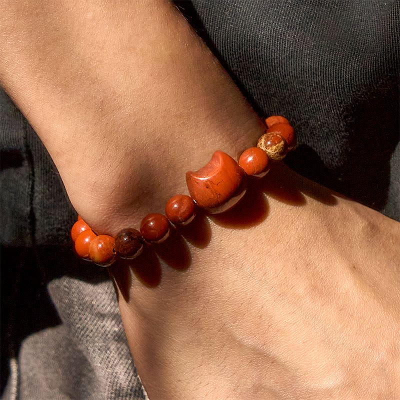 Pulsera de la suerte con diseño de cabeza de gato sin rostro y turquesa roja con Buddha Stones - image 8