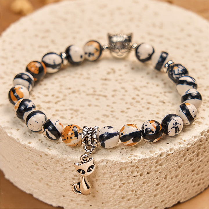 Pulsera de confianza con cuentas de piedra natural de gato calicó de Buddha Stones - image 3