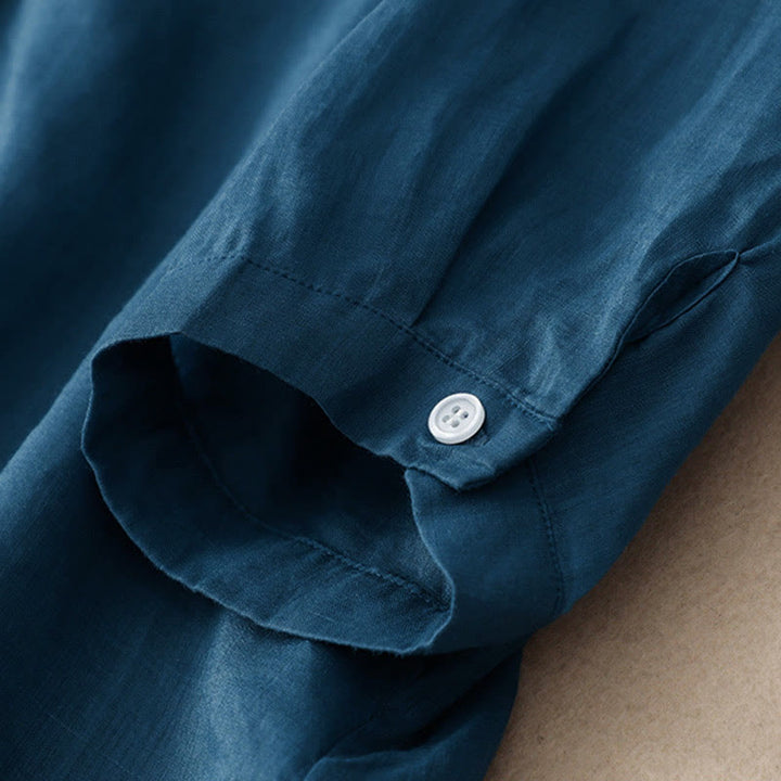 Camisa informal de algodón y viscosa con cuello en V y mangas tres cuartos para mujer de Buddha Stones - image 13