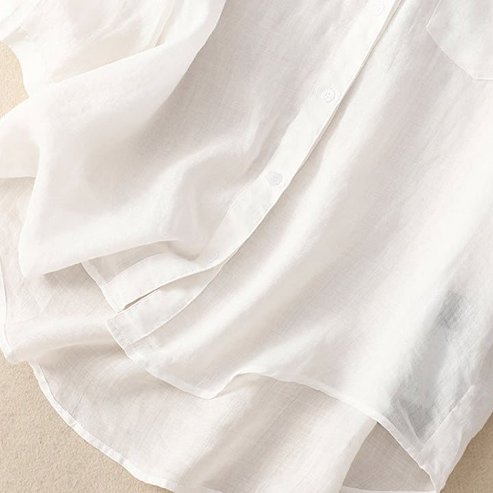 Camisa informal de algodón y viscosa con cuello en V y mangas tres cuartos para mujer de Buddha Stones - image 21