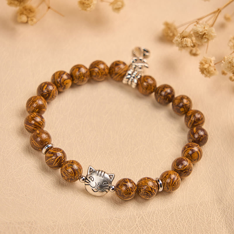 Pulsera protectora de cabeza de gato con piedras naturales de Buddha Stones - image 1