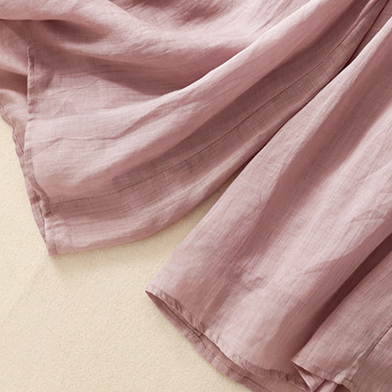 Pantalones anchos de algodón con cordón y bolsillos para mujer, diseño sencillo de Buddha Stones - image 14