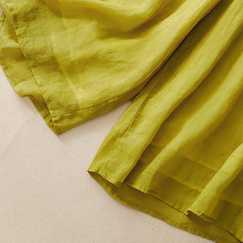 Pantalones anchos de algodón con cordón y bolsillos para mujer, diseño sencillo de Buddha Stones - image 18