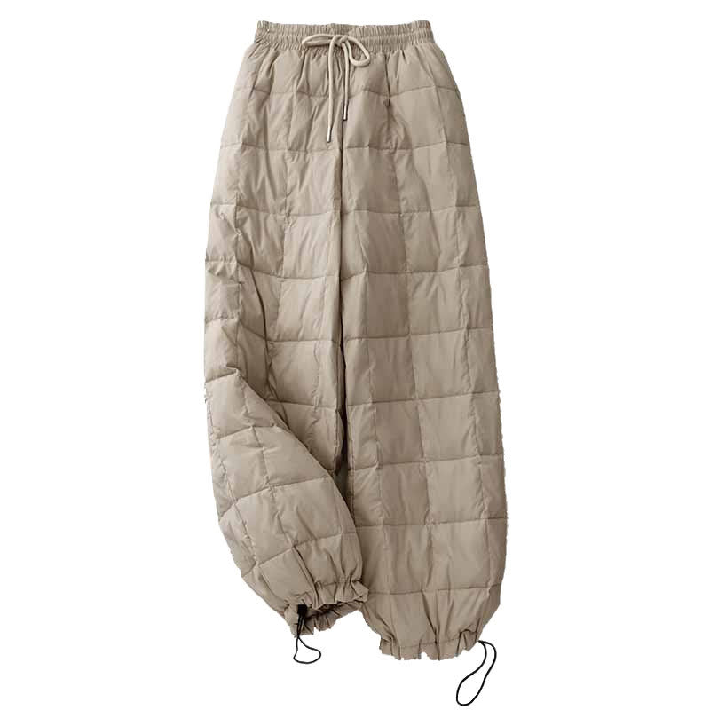 Pantalones de algodón para mujer con bolsillos y diseño de abertura en las piernas con cordón de invierno de Buddha Stones - image 9