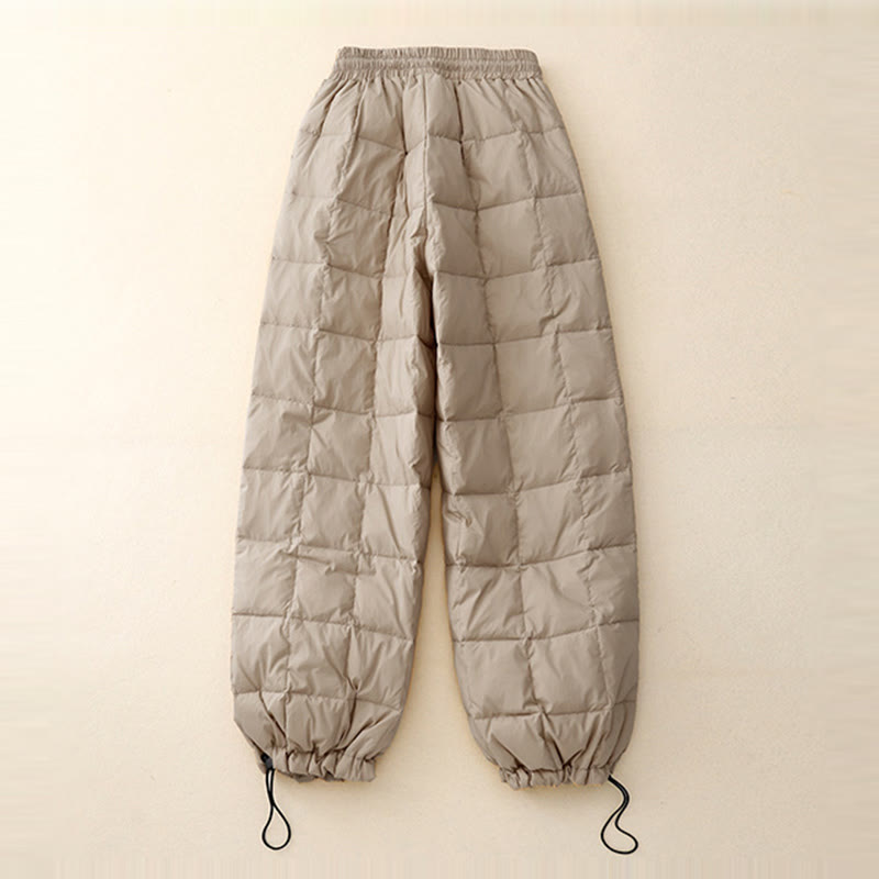 Pantalones de algodón para mujer con bolsillos y diseño de abertura en las piernas con cordón de invierno de Buddha Stones - image 3