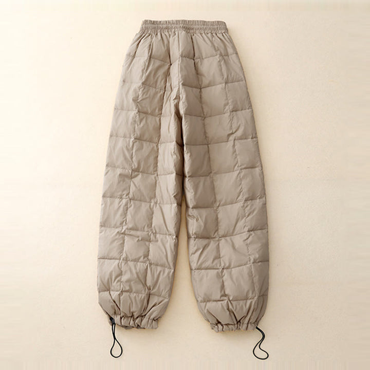 Pantalones de algodón para mujer con bolsillos y diseño de abertura en las piernas con cordón de invierno de Buddha Stones - image 3