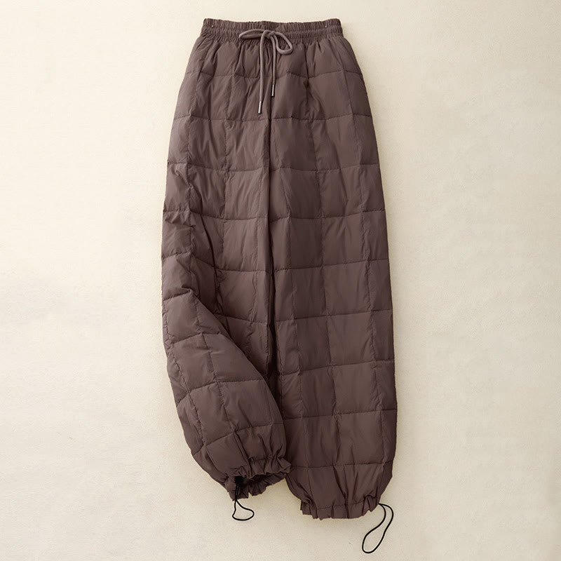 Pantalones de algodón para mujer con bolsillos y diseño de abertura en las piernas con cordón de invierno de Buddha Stones - SaddleBrown - US8-10，UK/AU12-14，EU40-42 (2XL) - image 10