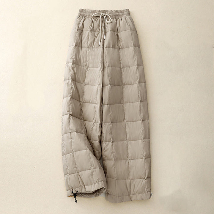Pantalones de algodón para mujer con bolsillos y diseño de abertura en las piernas con cordón de invierno de Buddha Stones - Broncearse - US8-10，UK/AU12-14，EU40-42 (2XL) - image 1