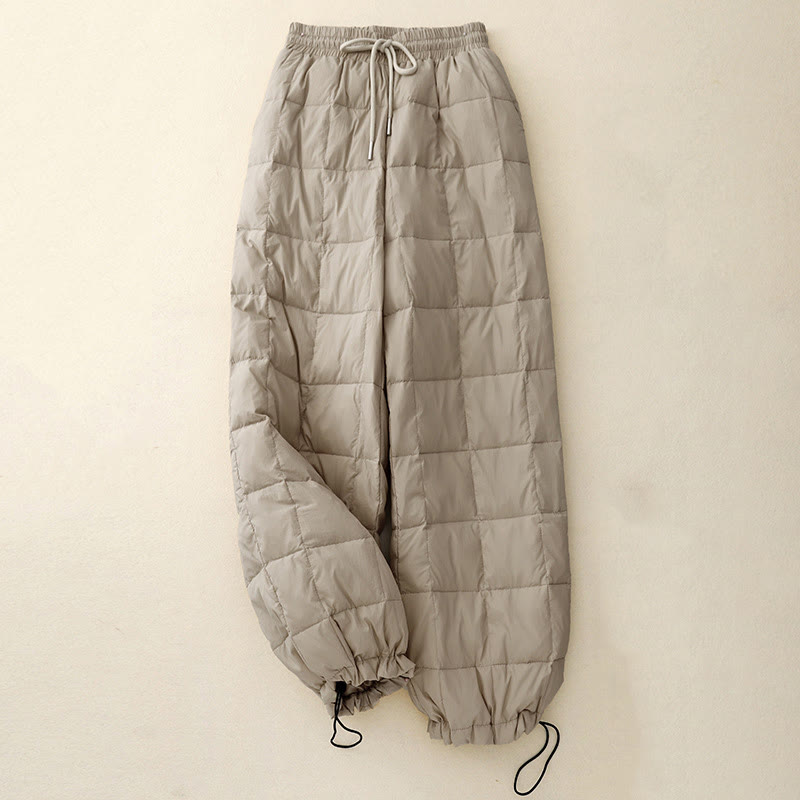 Pantalones de algodón para mujer con bolsillos y diseño de abertura en las piernas con cordón de invierno de Buddha Stones - image 2