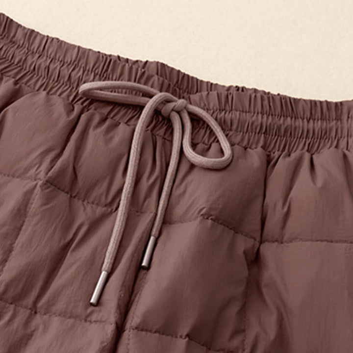 Pantalones de algodón para mujer con bolsillos y diseño de abertura en las piernas con cordón de invierno de Buddha Stones - image 11