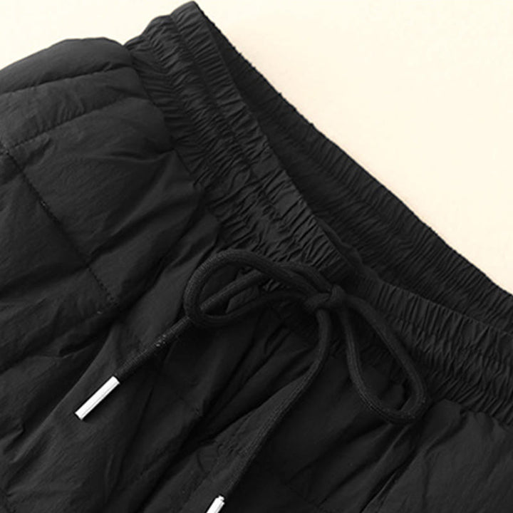 Pantalones de algodón para mujer con bolsillos y diseño de abertura en las piernas con cordón de invierno de Buddha Stones - image 16