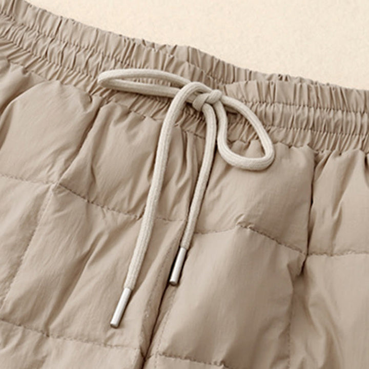 Pantalones de algodón para mujer con bolsillos y diseño de abertura en las piernas con cordón de invierno de Buddha Stones - image 4