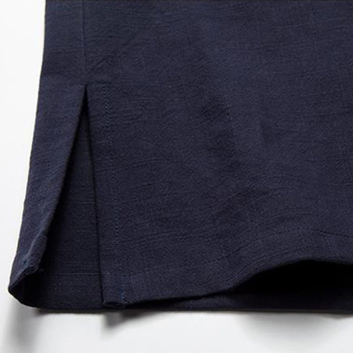 Chaqueta tipo kimono de lino y algodón para hombre, con diseño de rana china y botones de piedra de Buddha Stones , manga larga y abertura frontal. - image 14
